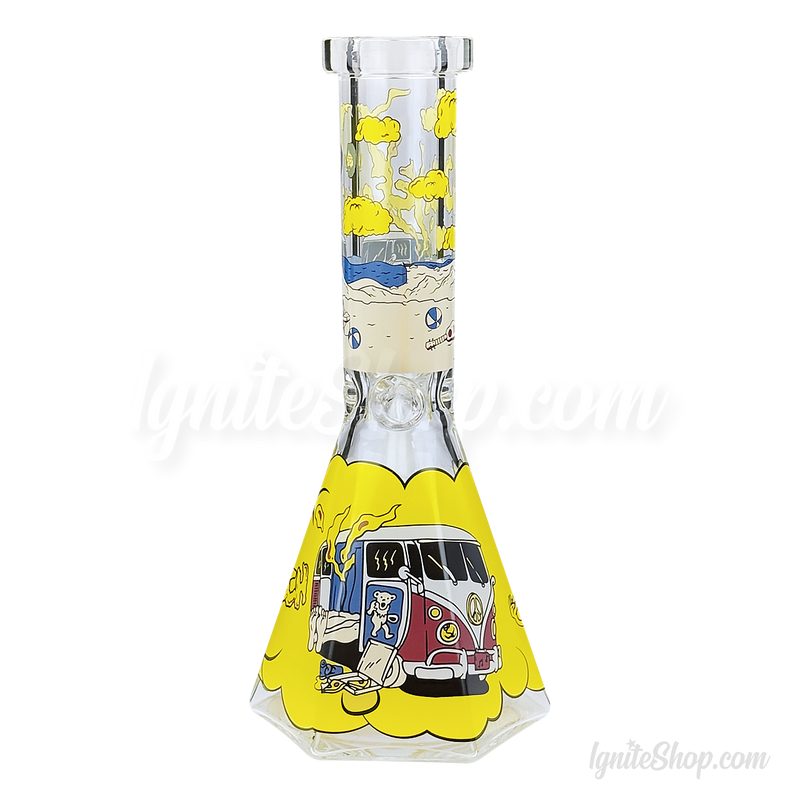 CHEECH Glass 12inches SMOKEY CAMPER DECAL BEAKER - CH298