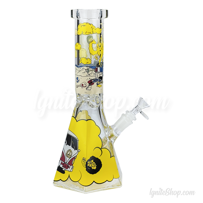 CHEECH Glass 12inches SMOKEY CAMPER DECAL BEAKER - CH298