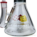 CHEECH Glass 15inches DICE-THEMED VIBRANT CASINO BEAKER - CHE375