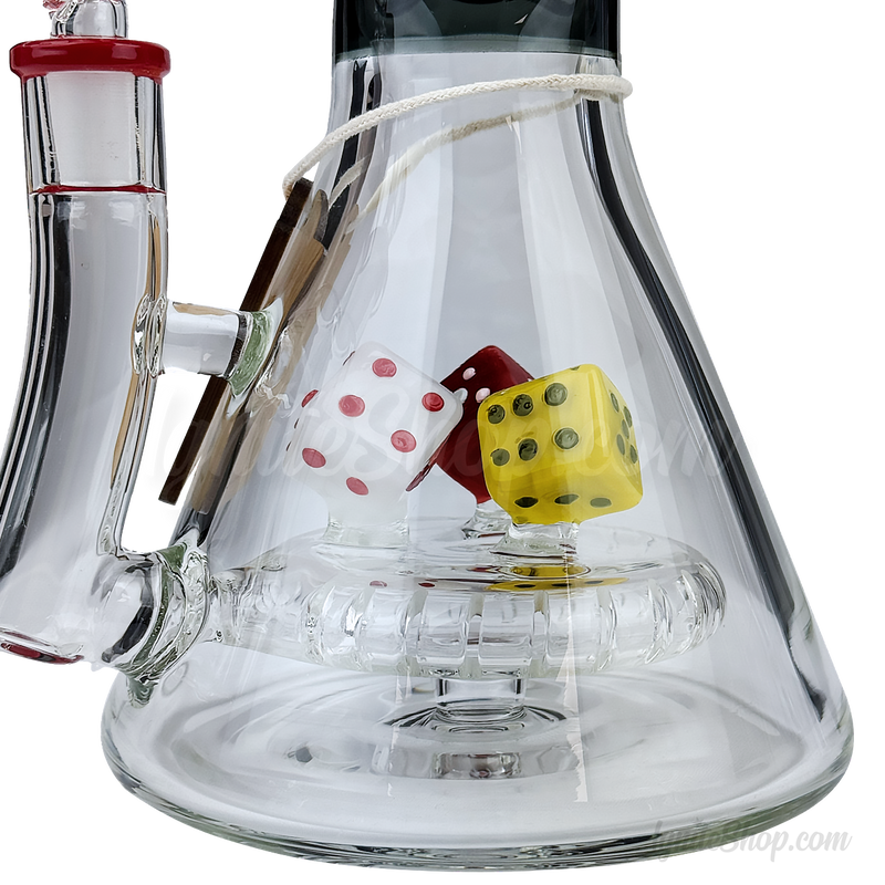 CHEECH Glass 15inches DICE-THEMED VIBRANT CASINO BEAKER - CHE375