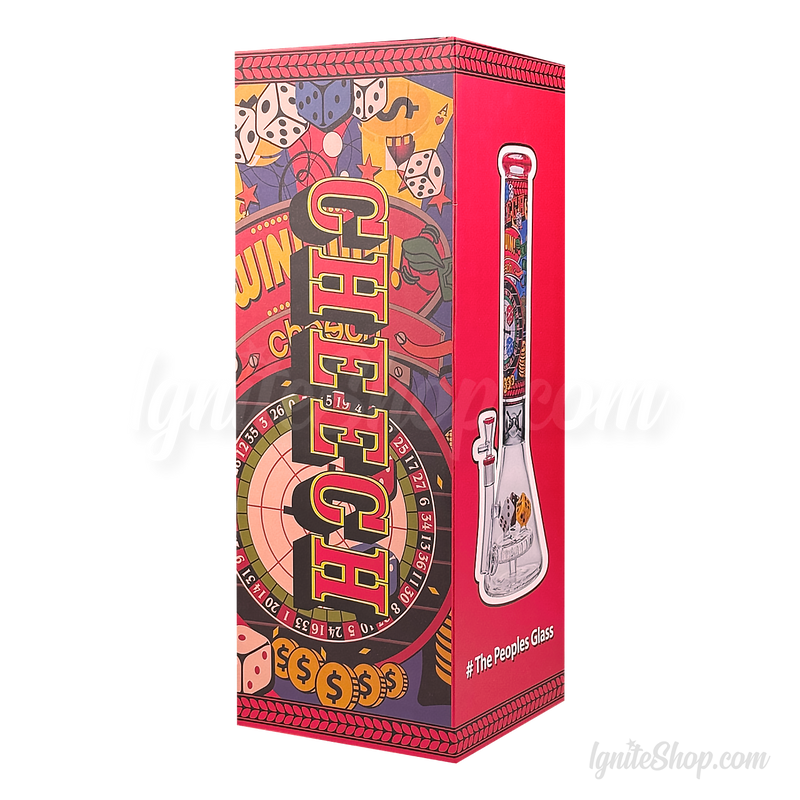 CHEECH Glass 15inches DICE-THEMED VIBRANT CASINO BEAKER - CHE375