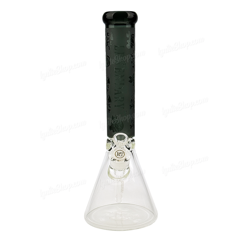 Legendary Glass Sandblast Beaker 16inches LG259 - TRANS BLACK