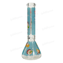 OG Original Glass Rick & Morty Decal Beaker 14inches 7mm - LIGHT BLUE