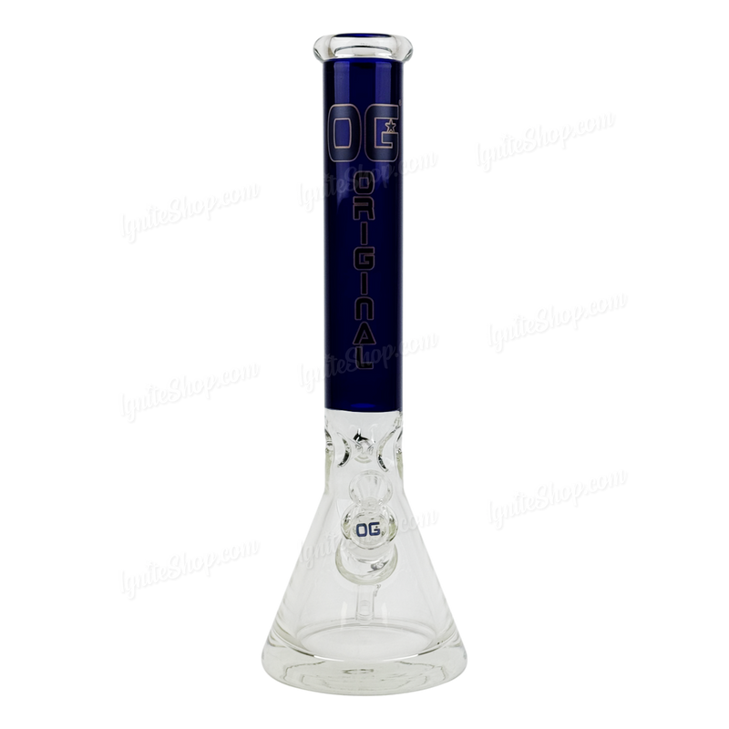 OG Original Glass 10mm Base 16Inches Beaker OG639 - BLUE BLACK