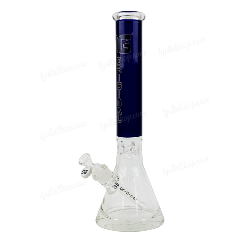 OG Original Glass 10mm Base 16Inches Beaker OG639 - BLUE BLACK