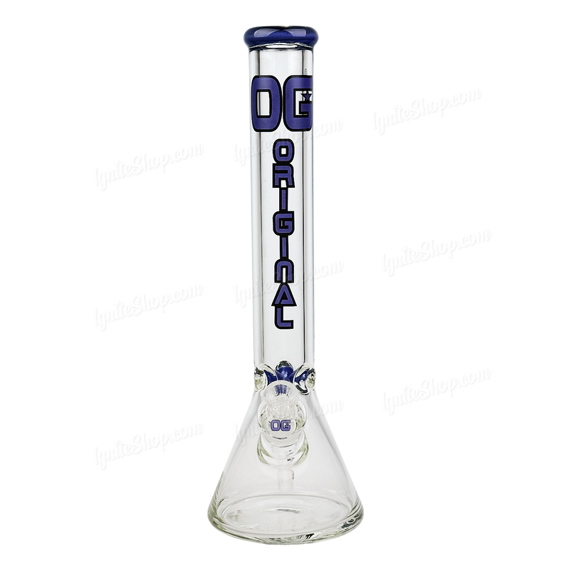 OG Original Glass 16inches 9mm Color Logo Beaker OG656 - BLUE