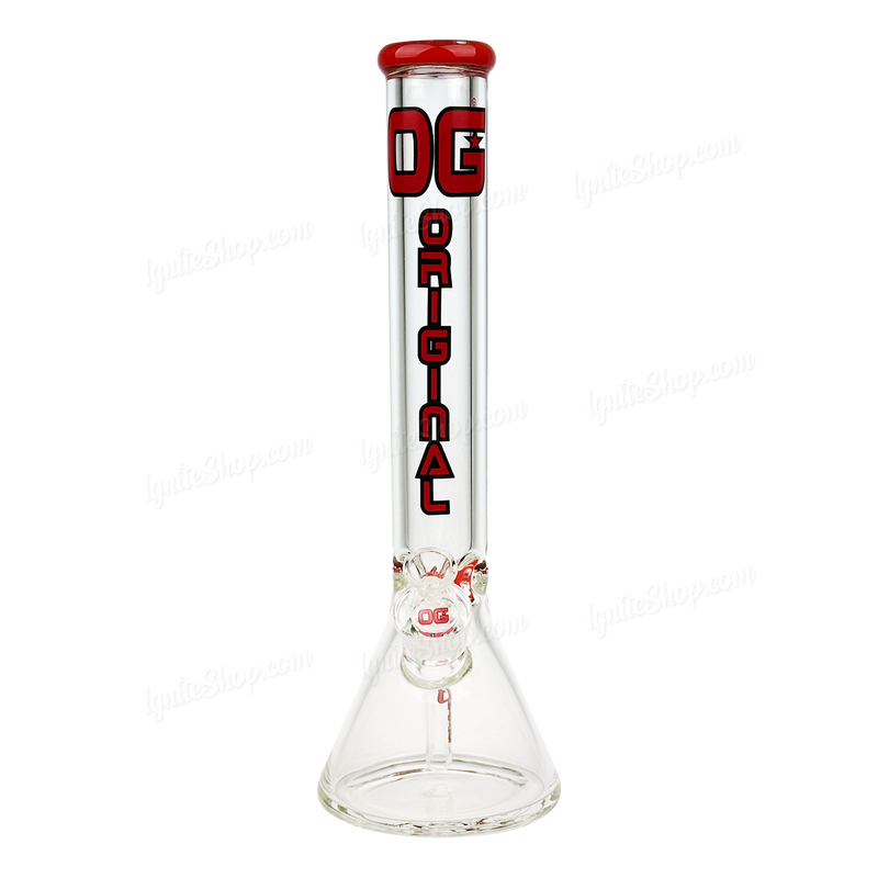 OG Original Glass 16inches 9mm Color Logo Beaker OG656 - RED