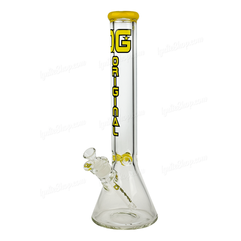 OG Original Glass 16inches 9mm Color Logo Beaker OG656 - YELLOW