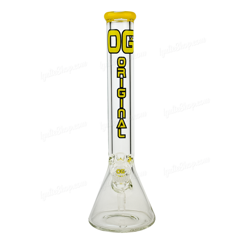 OG Original Glass 16inches 9mm Color Logo Beaker OG656 - YELLOW