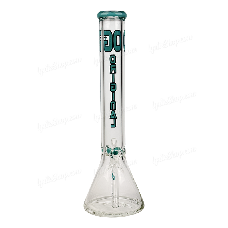 OG Original Glass 16inches 9mm Color Logo Beaker OG656 - LIGHT BLUE