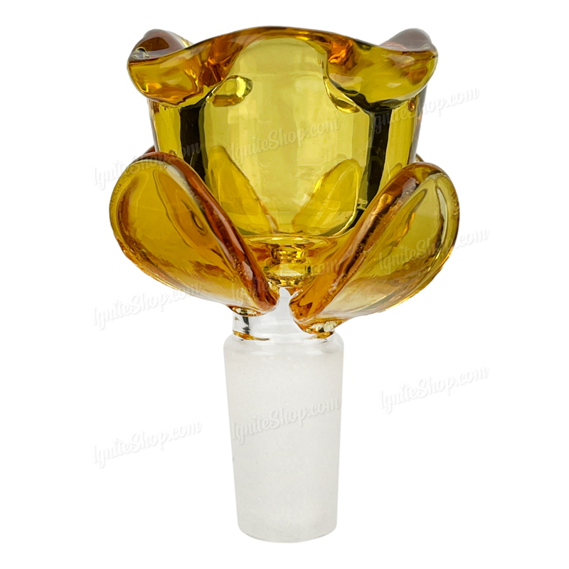 ROSE shape glass large bowl 2 1/2 inches 14mm - GOLD