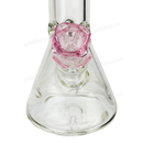 ROSE shape glass large bowl 2 1/2 inches 14mm - PINK