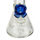 ROSE shape glass large bowl 2 1/2 inches 14mm - BLUE