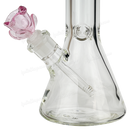 ROSE shape glass large bowl 2 1/2 inches 14mm - PINK