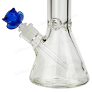 ROSE shape glass large bowl 2 1/2 inches 14mm - BLUE