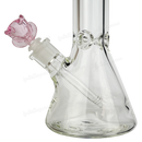 ROSE shape glass large bowl 2 1/2 inches 14mm - PINK