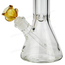 ROSE shape glass large bowl 2 1/2 inches 14mm - GOLD