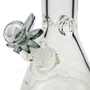 Leaf Shape Handle Bowl Piece Thick Glass 14mm - TRANS BLACK