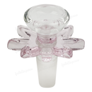 Leaf Shape Handle Bowl Piece Thick Glass 14mm - PINK