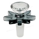 Leaf Shape Handle Bowl Piece Thick Glass 14mm - TRANS BLACK