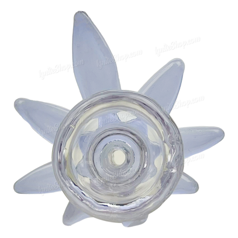 Leaf Shape Handle Bowl Piece Thick Glass 14mm - PURPLE