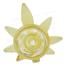 Leaf Shape Handle Bowl Piece Thick Glass 14mm - GOLD