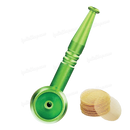 Screw On Smoking Pipe 4 inches with Free Metal Screen - GREEN