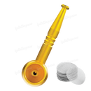 Screw On Smoking Pipe 4 inches with Free Metal Screen - GOLD