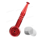 Screw On Smoking Pipe 4 inches with Free Metal Screen - RED