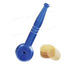 Screw On Smoking Pipe 4 inches with Free Metal Screen - BLUE