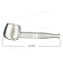 Screw On Smoking Pipe 4 inches with Free Metal Screen - SILVER