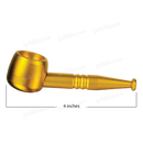 Screw On Smoking Pipe 4 inches with Free Metal Screen - GOLD