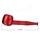 Screw On Smoking Pipe 4 inches with Free Metal Screen - RED