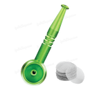 Screw On Smoking Pipe 4 inches with Free Metal Screen - GREEN