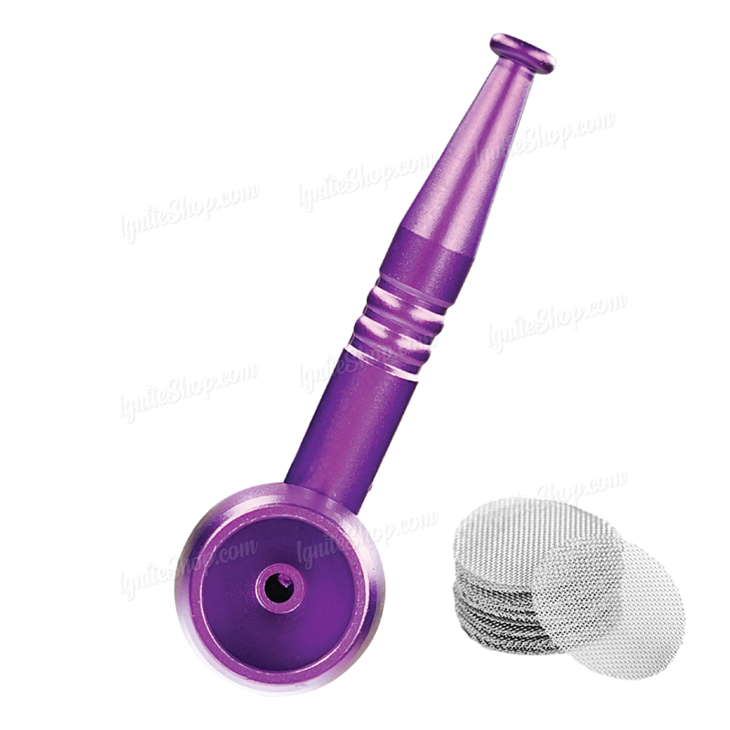 Screw On Smoking Pipe 4 inches with Free Metal Screen - PURPLE