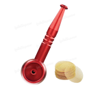 Screw On Smoking Pipe 4 inches with Free Metal Screen - RED
