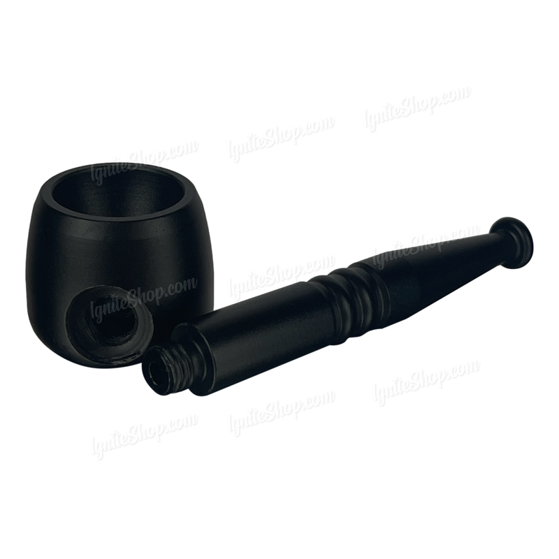 Screw On Smoking Pipe 4 inches with Free Metal Screen - BLACK