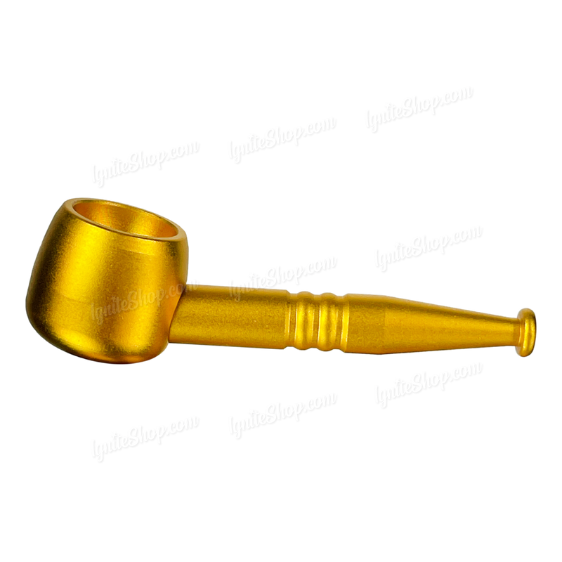 Screw On Smoking Pipe 4 inches with Free Metal Screen - GOLD