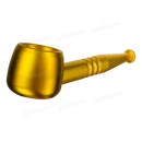 Screw On Smoking Pipe 4 inches with Free Metal Screen - GOLD