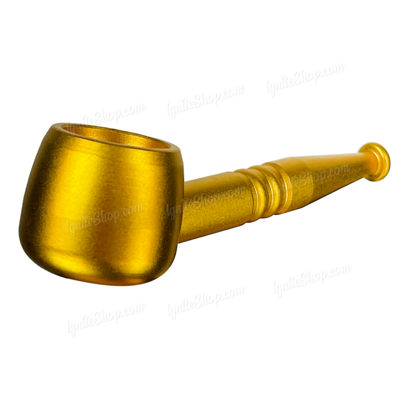 Screw On Smoking Pipe 4 inches with Free Metal Screen - GOLD