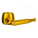 Screw On Smoking Pipe 4 inches with Free Metal Screen - GOLD