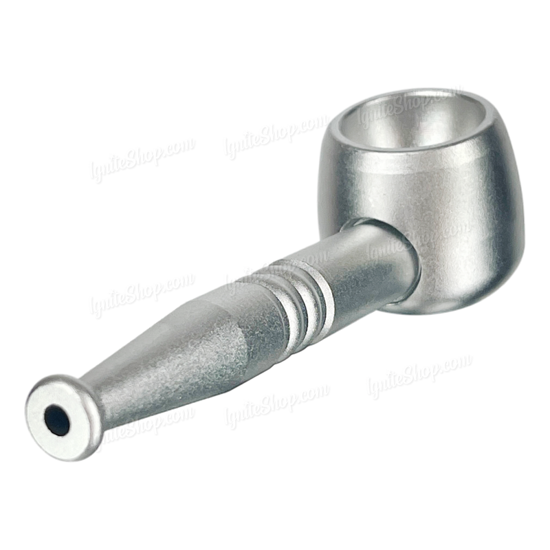 Screw On Smoking Pipe 4 inches with Free Metal Screen - SILVER