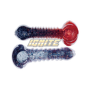 Glass 4.5" Handmade Hand Pipe_Deep blue / Red