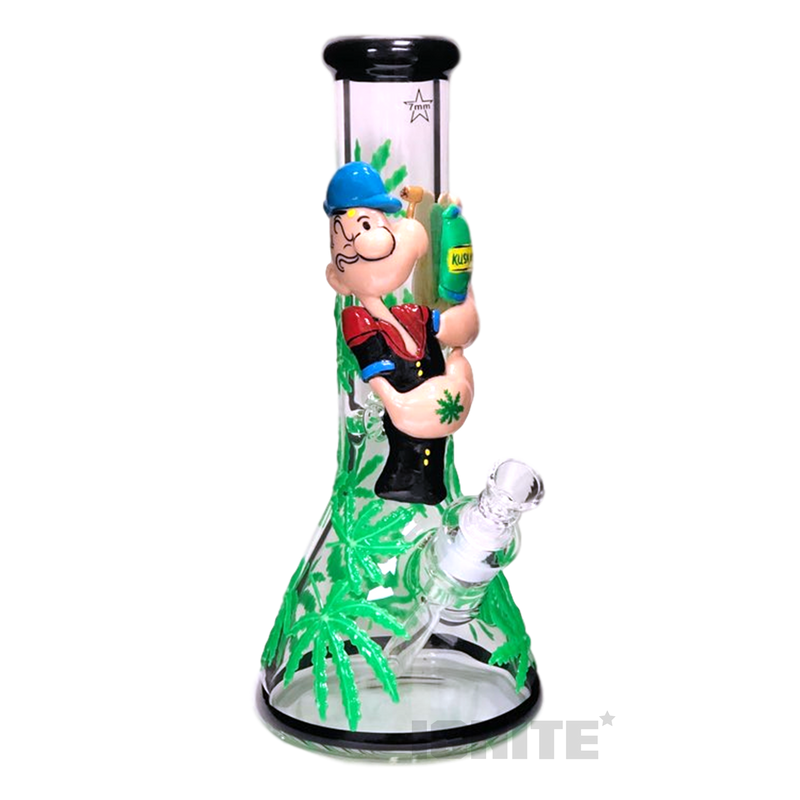 3D Art Glow In Dark Glass Beaker - Popeye
