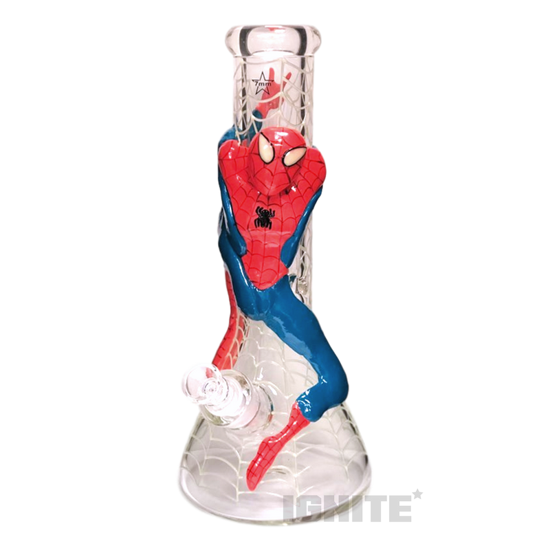 3D Art Glow In Dark Glass Beaker - Spider Man