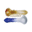 Glass 4.5" Handmade twisted Hand Pipe_Gold & Blue Gredient