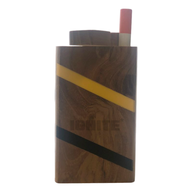 Wood Dugout W/One Hitter Pipe 4inch Brown