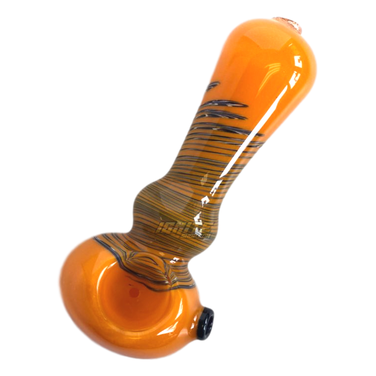 Glass Hand Pipe GP1019 H 4.5inch Light Orange