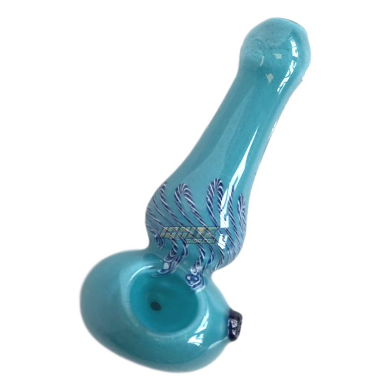 Glass Hand Pipe GP1019 M 4.5inch Light Blue