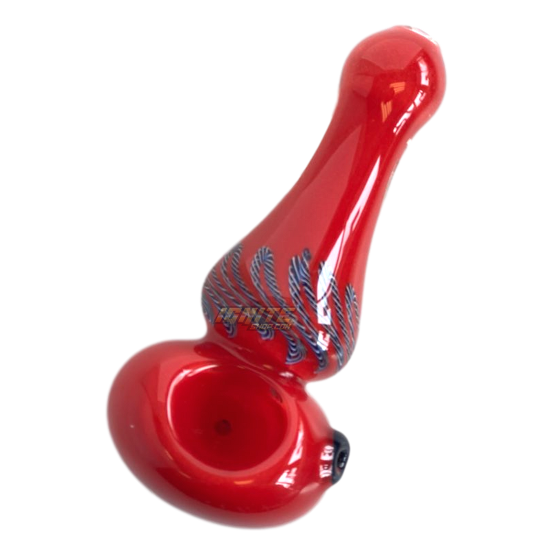 Glass Hand Pipe GP1019 M 4.5inch Red